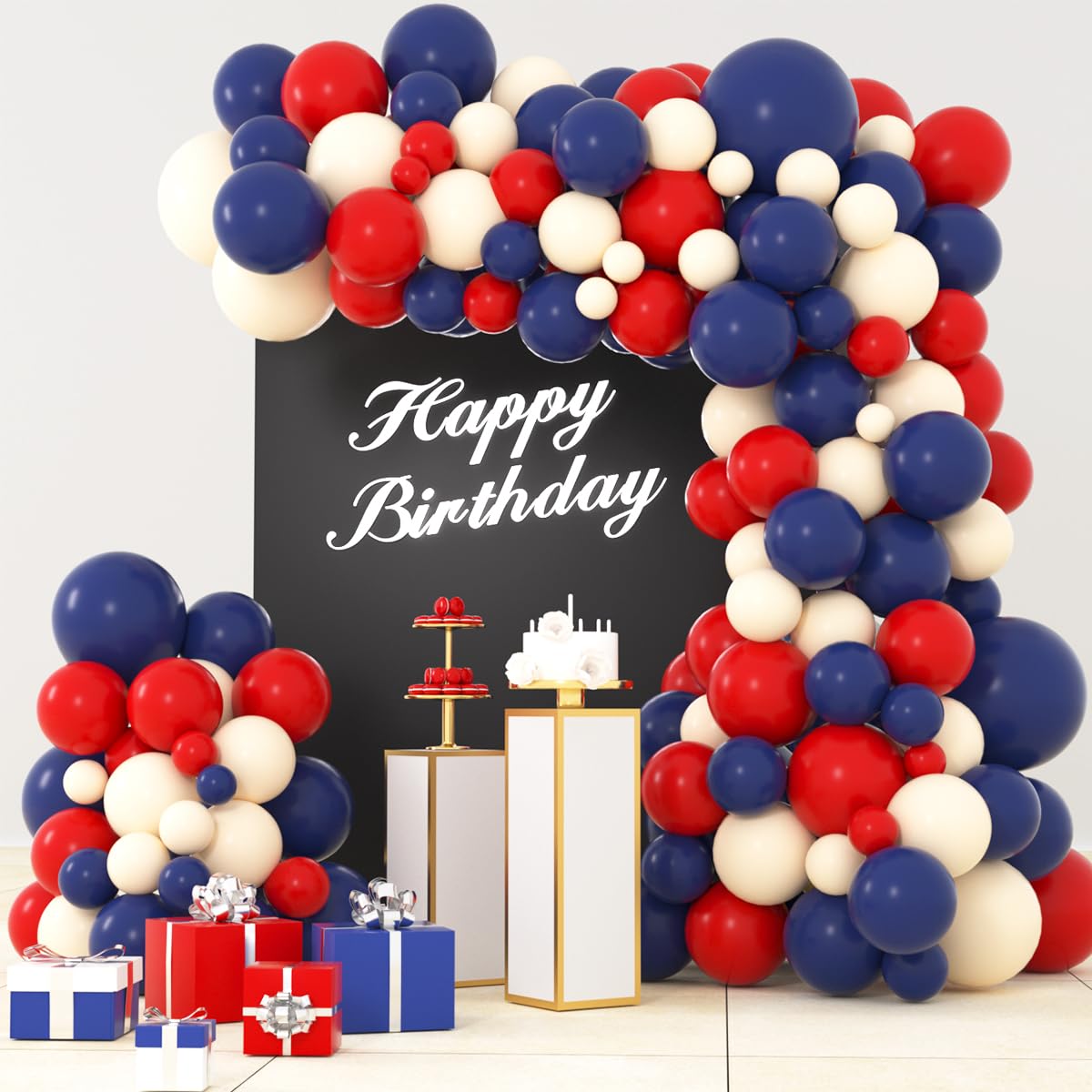 Amazon.com: Red Blue Balloon Garland Arch Kit, Navy Dark Blue, Red